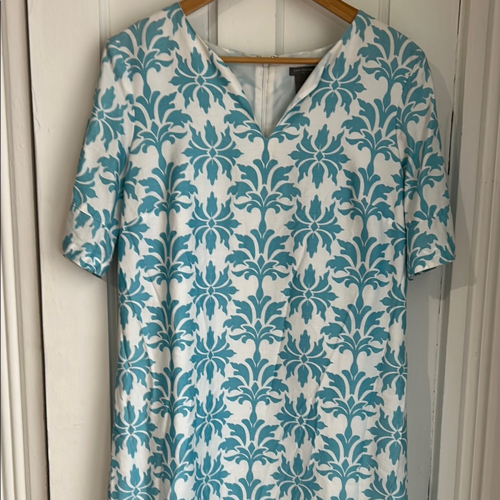 Ann Taylor Blue and White Dress
